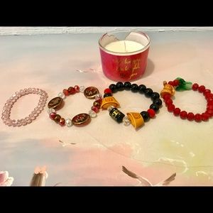 Bundle of Elastic Charm Bracelets 4 pcs